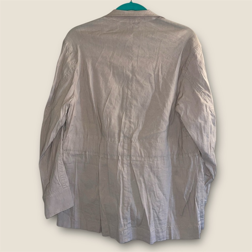 Vince Oat Linen Wrap Jacket with Waist Belt - Picture 2 of 8